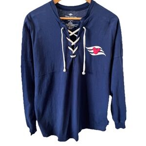 Disney Cruise Line Lace-Up Spirit Jersey Nautical Vacation Navy Blue/Red Sz S